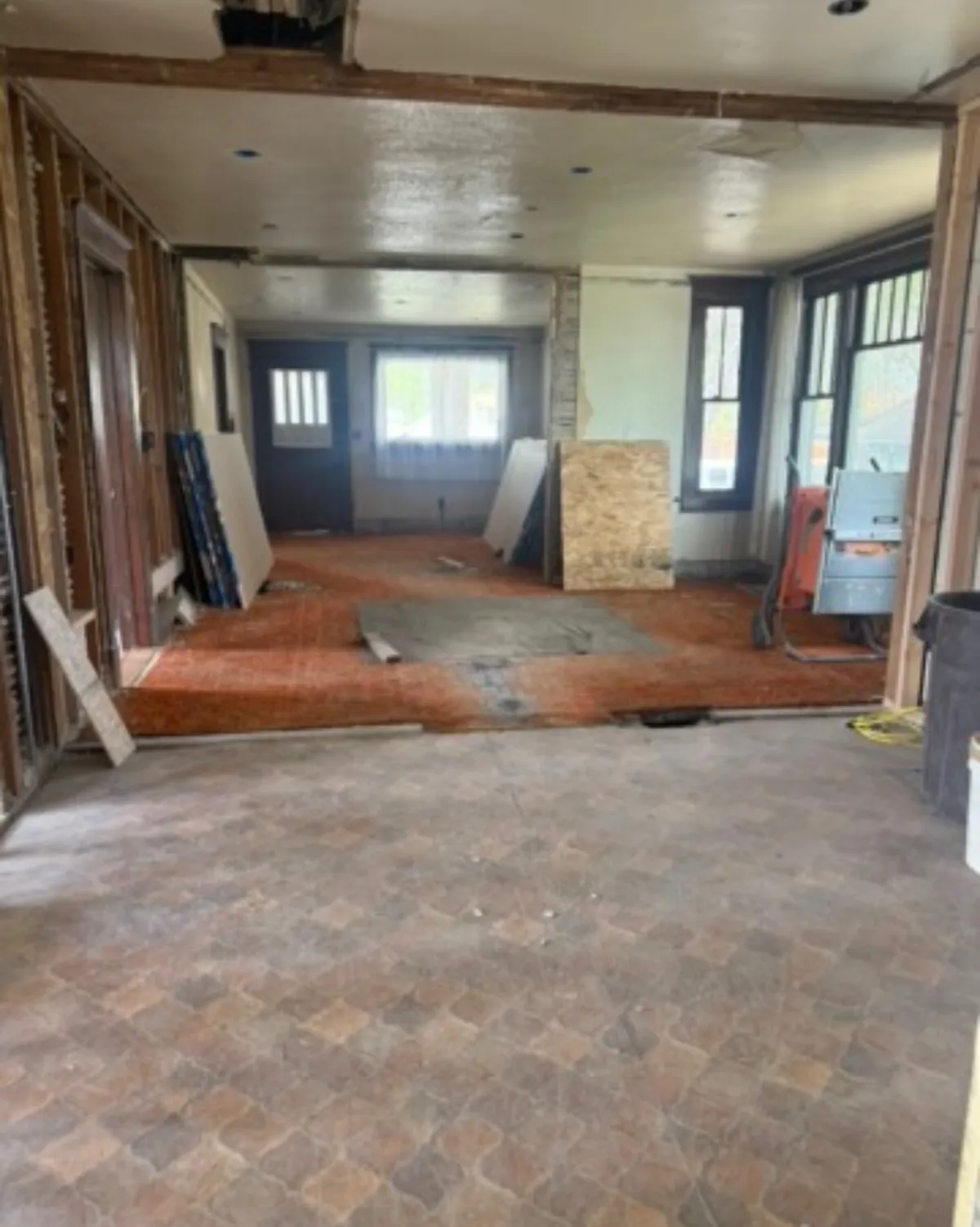 Cleared main floor of the same home, ready for renovation